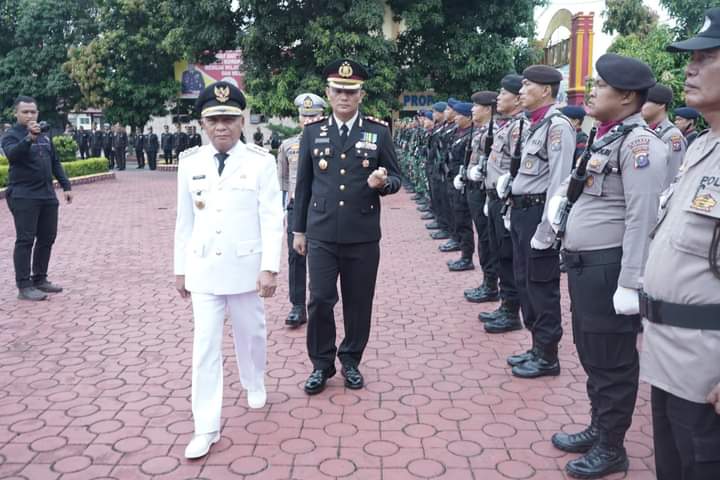 Bupati Asahan Hadiri Peringatan HUT Bhayangkara Ke-77 di Polres Asahan