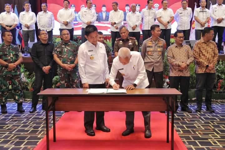 Bupati Asahan Ikut Deklarasi Pemilu Damai dan Kesepakatan Pendanaan Bersama Pilkada Serentak 2024