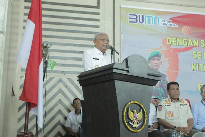 Bupati Asahan Ikuti Pembukaan Turnament Bola Volly Dandim Cup I