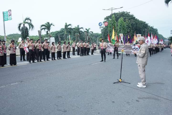 Bupati Asahan Lepas Kirab Tangkal Napza Kwartir Gerakan Pramuka Sumut 2022