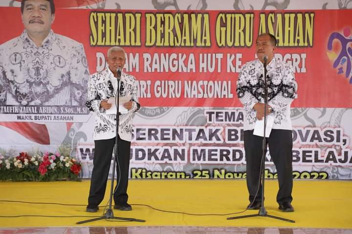 Bupati dan Wakil Bupati Asahan Ikuti Kegiatan Hari Guru Nasional Tahun 2022