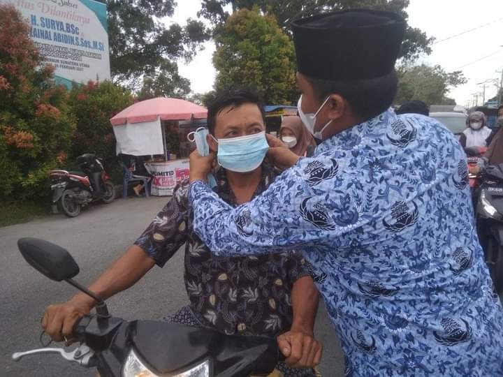 Camat Kota Kisaran Timur Pimpin Operasi Yustisi Disiplin Prokes
