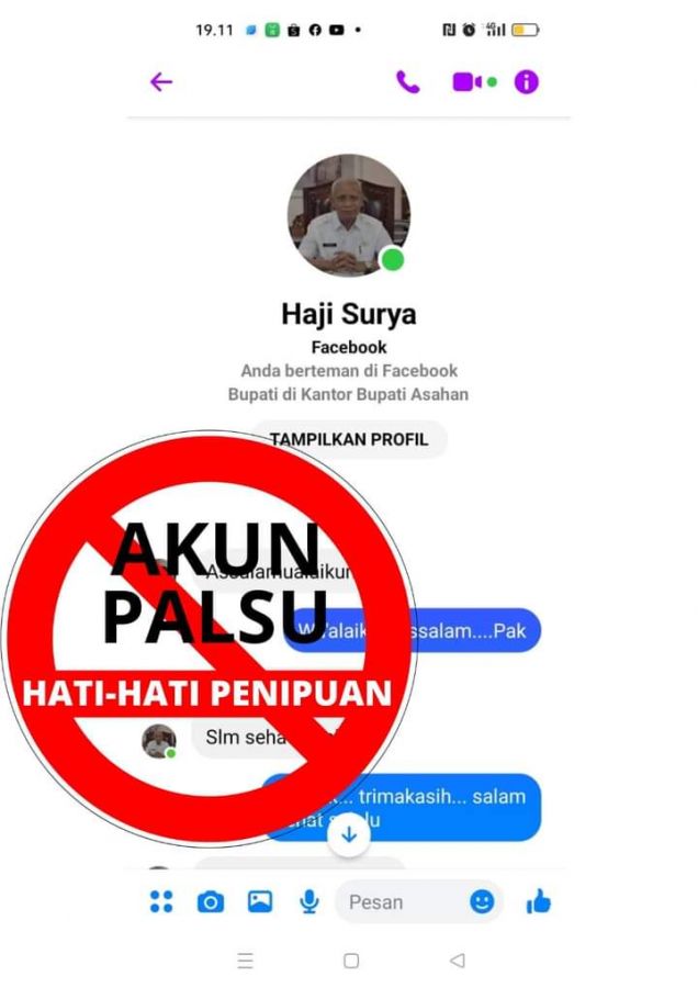 Klarifikasi Terkait Akun Palsu Media Sosial Mengatasnamakan Bupati Asahan