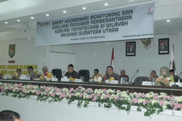 Pemkab Asahan Tuan Rumah Rakor Monev Program Pemberantasan Korupsi Terintegrasi  Wilayah Sumut