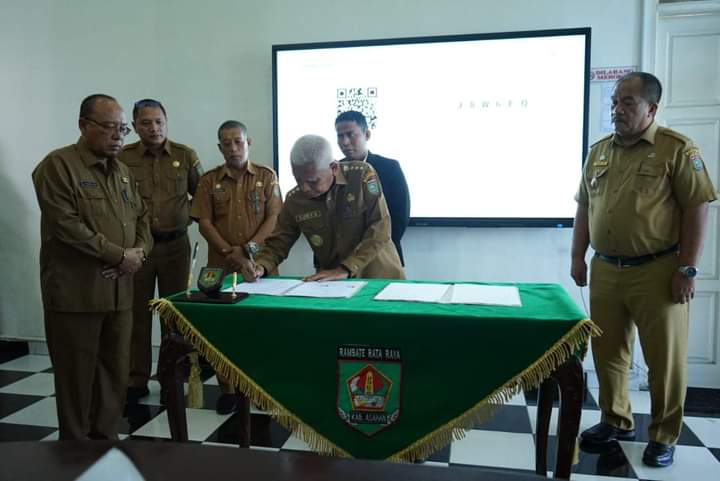 Penandatanganan NPHD Antara Pemerintah Daerah Dengan Bawaslu Kabupaten Asahan