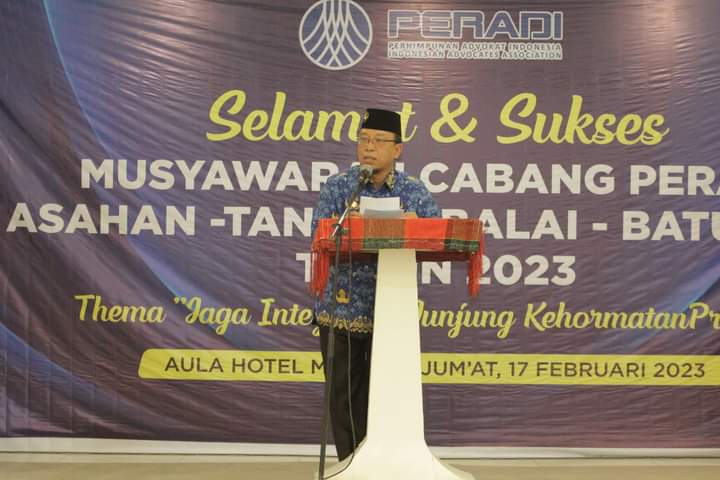 Pesan Sekda Kabupaten Asahan Saat Muscab DPC Peradi Kabupaten Asahan