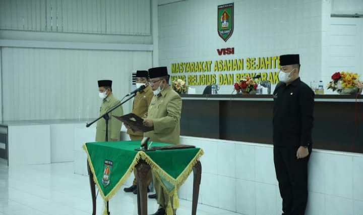 Sekda John Hardi Nasution Lantik PNS Kedalam Jabatan Fungsional Pemkab Asahan