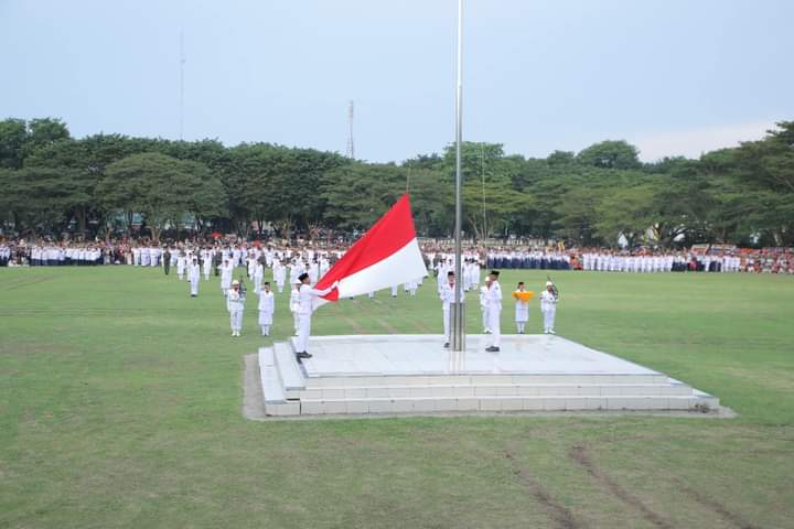 Upacara Penurunan Bendera Merah Putih Tingkat Kabupaten Asahan
