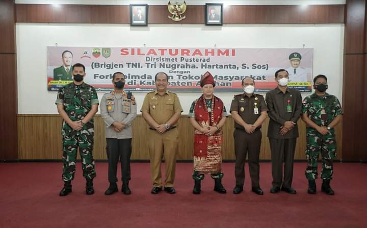 Wakil Bupati Asahan Bersama Forkopimda Sambut Kunjungan Silaturrahmi Pusterad