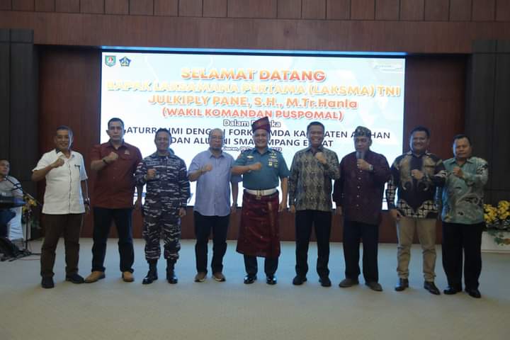 Wakil Komandan Puspomal Silaturahmi Dengan Forkopimda Kabupaten Asahan